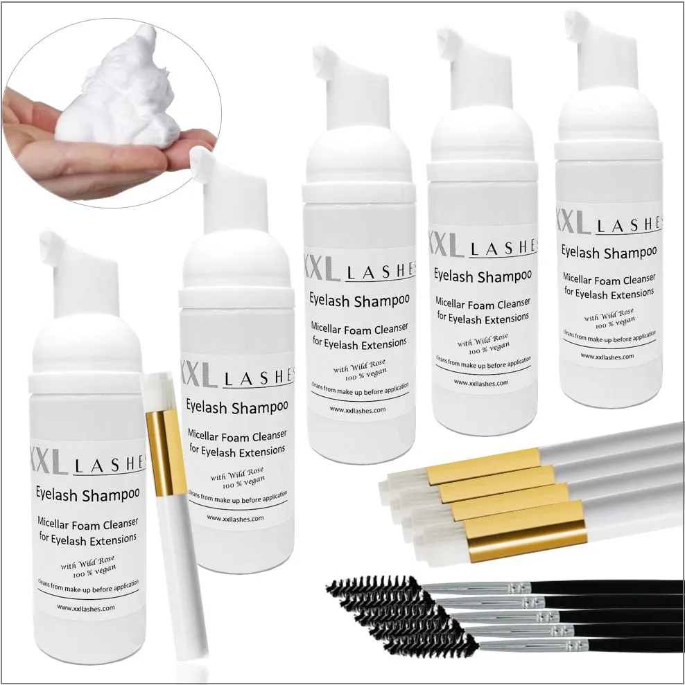 5x 50ml Eyelash Shampoo for Salons