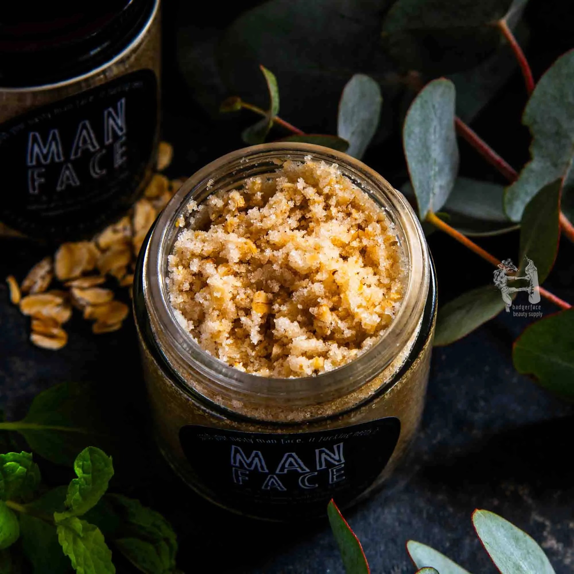 Badgerface Face Scrub for Men. Eco Friendly Face Scrub. Face Care.