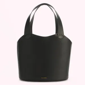 BLACK ELSA LEATHER TOTE BAG