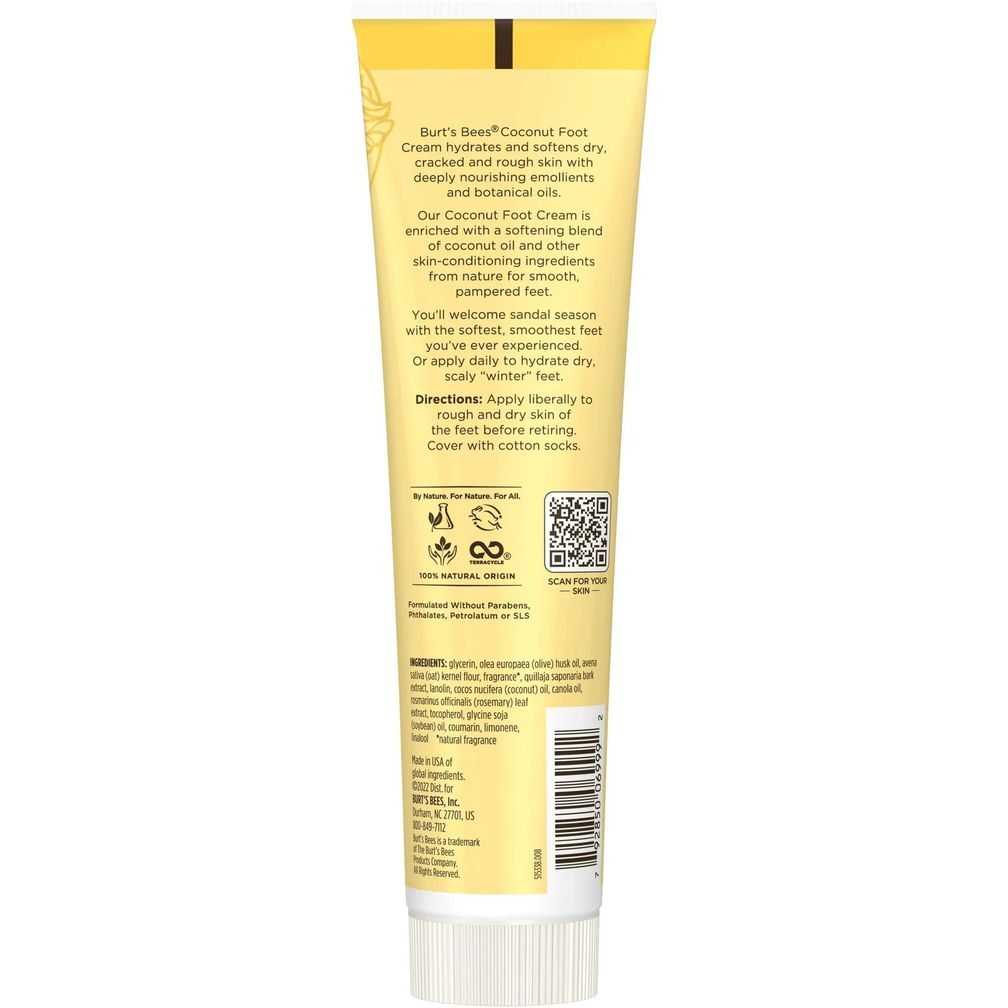 Burt's Bees Softening Foot Cream with Coconut Oil and Soap Bark 4.34oz