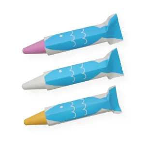 Kitpas - set of 3 rice wax crayons for bath - yellow, white, pink