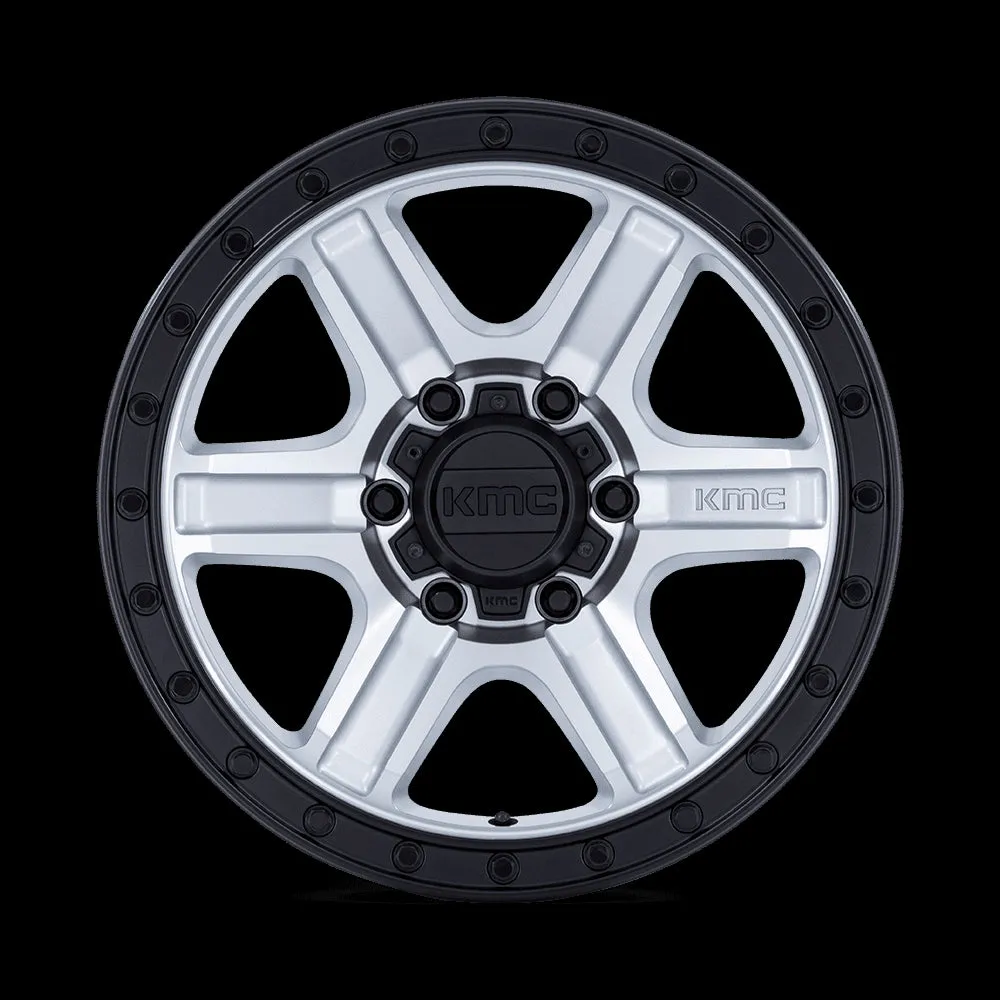 KMC KM551 Outrun 17X8.5 5X127 18MM Machined With Gloss Black Lip