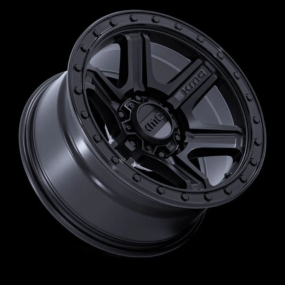 KMC KM551 Outrun 18X9 6X135 18MM Matte Black With Gloss Black Lip