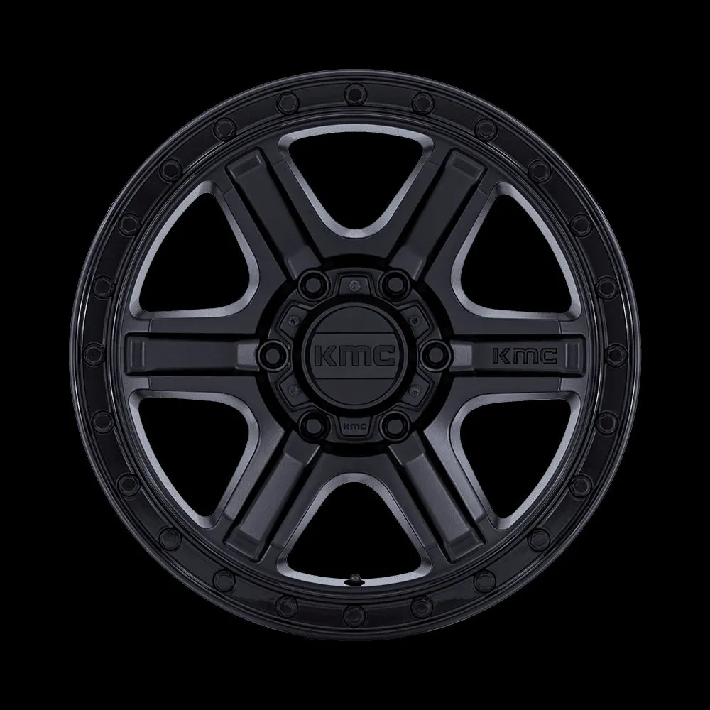 KMC KM551 Outrun 18X9 6X135 18MM Matte Black With Gloss Black Lip