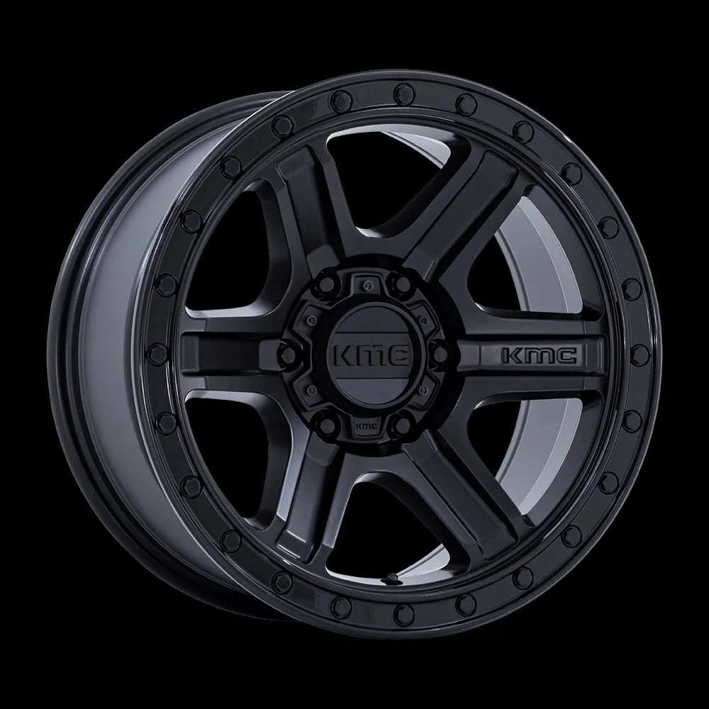 KMC KM551 Outrun 18X9 6X135 18MM Matte Black With Gloss Black Lip