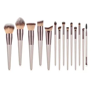 Makeup Brushes Set 14Pcs Professional Kabuki Brush Set Premium Synthetic Brush For Blush Powder Foundation Blending Concealers Eyebrow