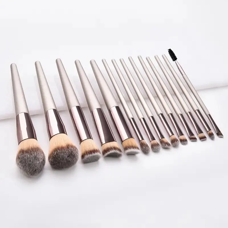 Makeup Brushes Set 14Pcs Professional Kabuki Brush Set Premium Synthetic Brush For Blush Powder Foundation Blending Concealers Eyebrow