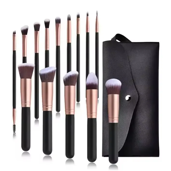 Makeup Brushes Set of 14 With Pouch