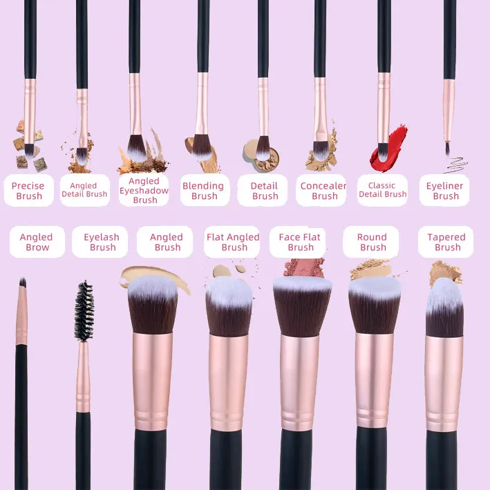 Makeup Brushes Set of 14 With Pouch