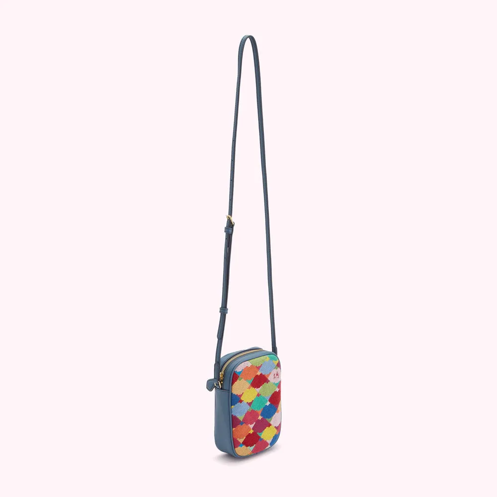 MULTI LIP TAPESTRY DAVIS CROSSBODY BAG