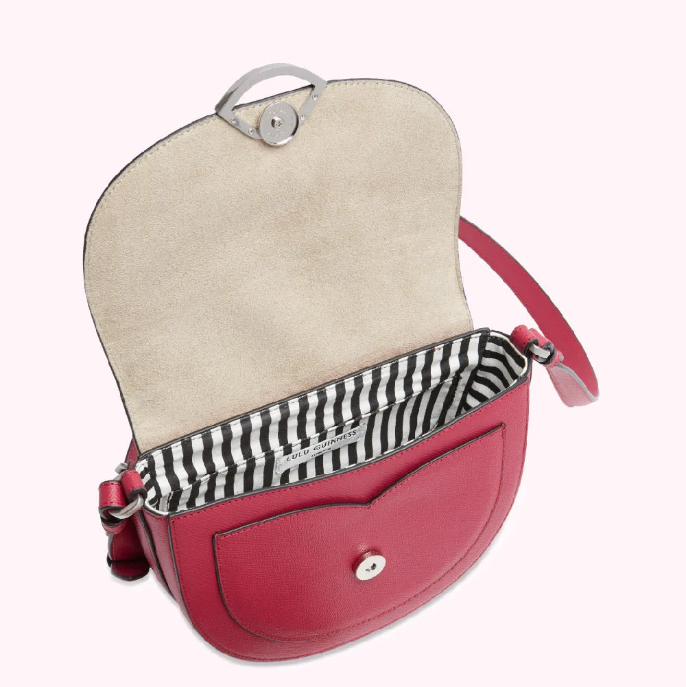 RASPBERRY MEDIUM ESME SADDLE BAG