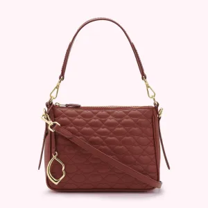 RUSSET QUILTED LIP LEATHER CALLIE CROSSBODY BAG