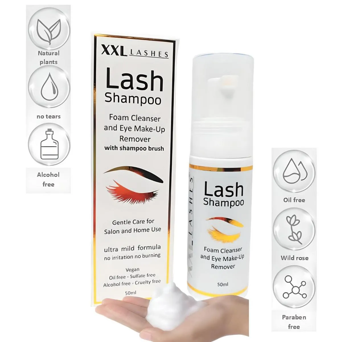 Test winner: XXL Lashes Eyelash Shampoo 50ml, incl. Shampoo Brush